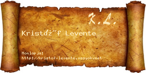 Kristóf Levente névjegykártya