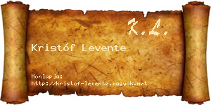 Kristóf Levente névjegykártya