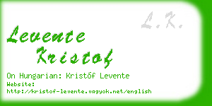 levente kristof business card