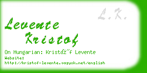 levente kristof business card